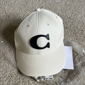 Coach Cream Cap with Black Logo